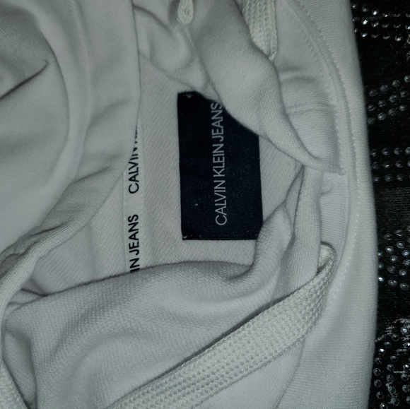 Calvin Klein M Medium Crop Top Sweater Hooded whit - Picture 2 of 4